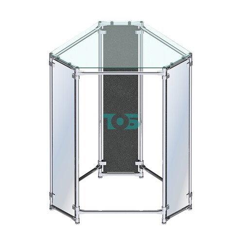 Вешало Прогресс №3-1 шестигранный (с прозрачной полкой стекло 6 мм и зеркалами)