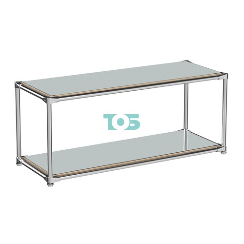 Хромированный стол-стеллаж СТИЛЬ №4г с зеркалами