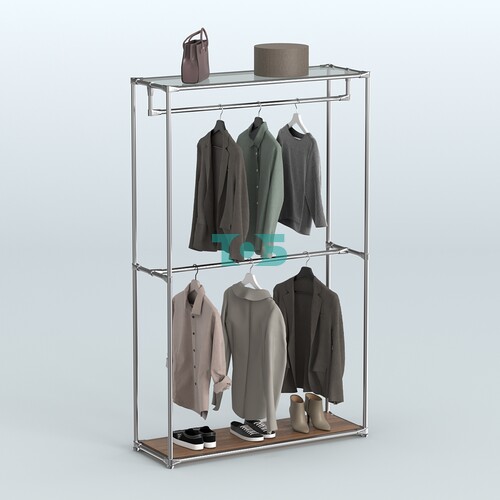 Торговая система ХРОМ без ДСП 1200 мм с поручнями №1