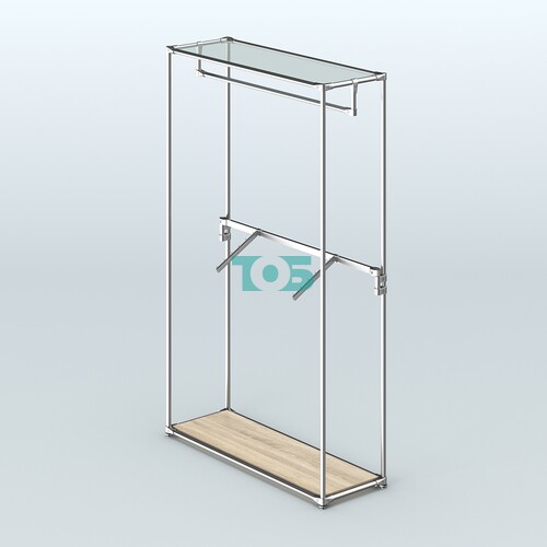 Торговая система ХРОМ без ДСП 1200 мм с поручнями №2