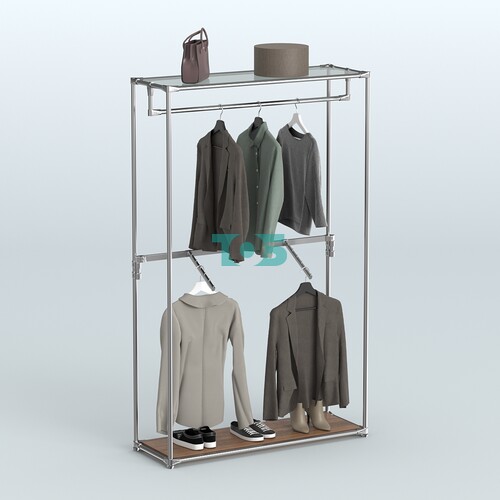 Торговая система ХРОМ без ДСП 1200 мм с поручнями №2