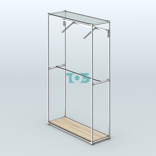 Торговая система ХРОМ без ДСП 1200 мм с поручнями №4