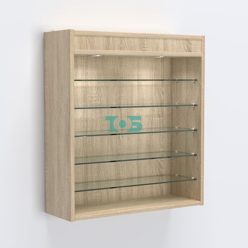 Витрина настенная №201-7Г открытая с пятью полками и верхним светом