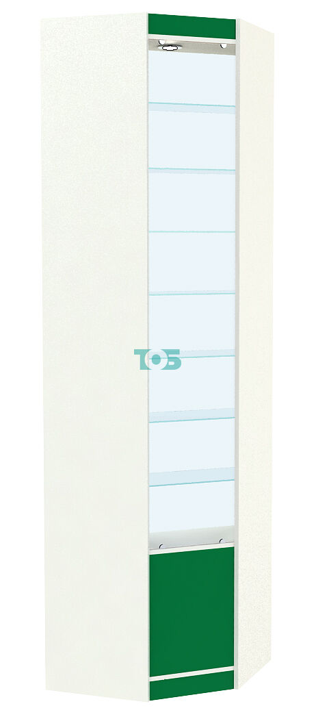 Высокая витрина серии Эконом №305А внутренний угол (без дверей)