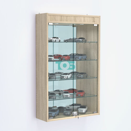 Витрина настенная №202-4А зеркальная с четырьмя полками и подсветкой