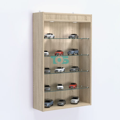 Витрина настенная №202-3Г высокая с верхними светильниками