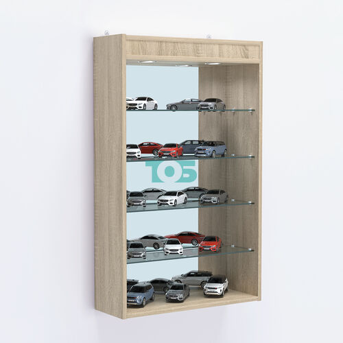 Витрина настенная №202-4Г высокая зеркальная с подсветкой