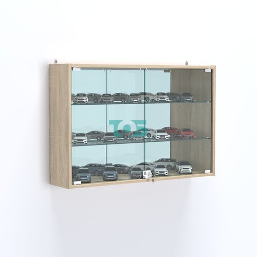 Витрина настенная №203-2А широкая с зеркалом