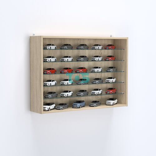 Витрина настенная №203-5Г открытая с пятью полками из стекла