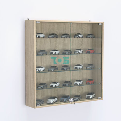 Витрина настенная №204-1А с узкими прозрачными полками