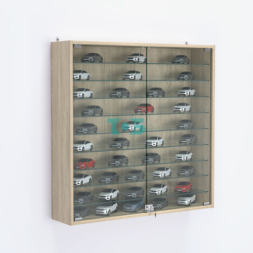 Витрина настенная №204-5А с девятью прозрачными полками