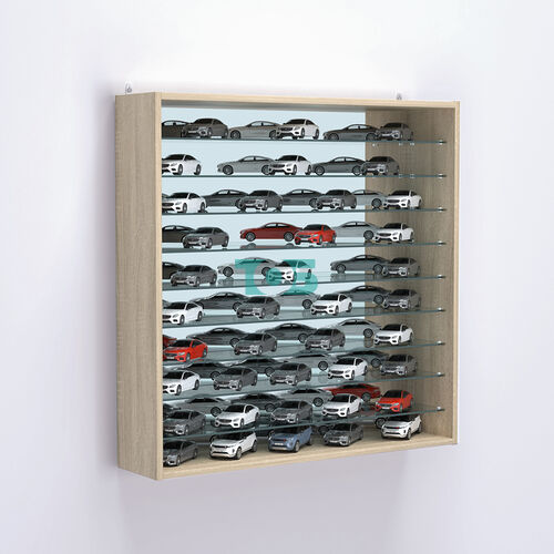 Витрина настенная №204-6Г зеркальная с девятью прозрачными полками