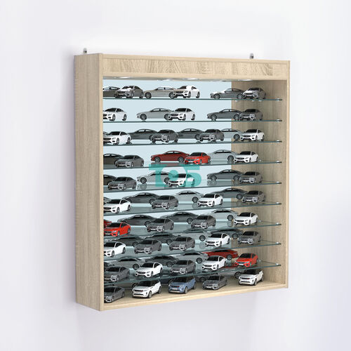 Витрина настенная №204-8Г зеркальная без дверей с фризом и девятью полками