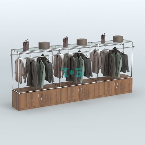 Островная торговая система ХРОМ 3600 мм с тумбами Т21 и поручнями №2