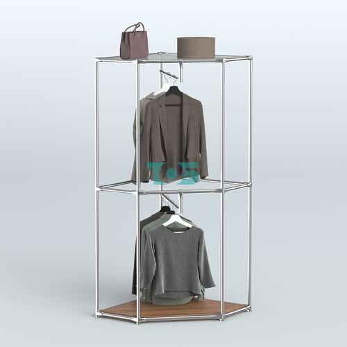 Угловой стеллаж Хром №6 с поручнями