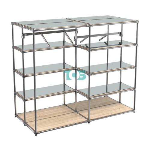 Хромированное вешало ПЛАТФОРМА №3-4 с зеркальными полками 4мм