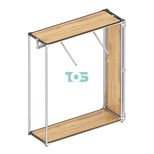 Хромированный стенд островной, торец-зеркало ZTD-12 №1-3 с полками ДСП 16 мм