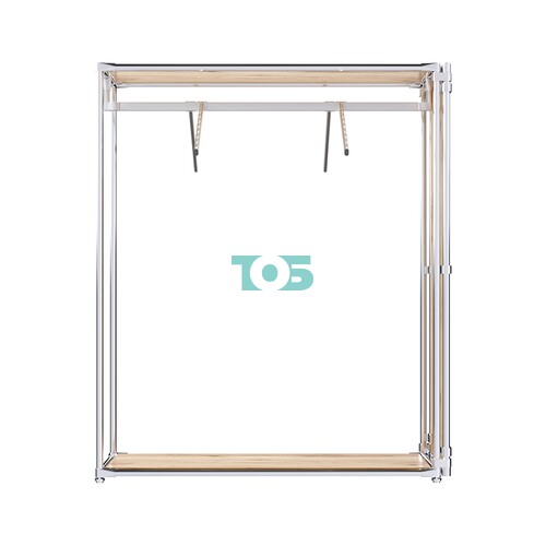 Хромированный стенд островной, торец-зеркало ZTD-12 №1-3 с полками ДСП 16 мм