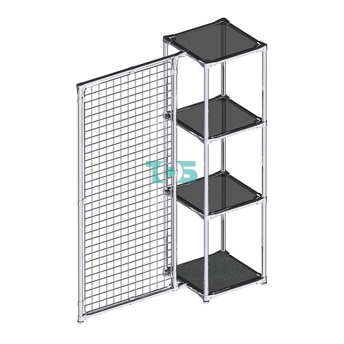 Хромированное вешало ЯЧЕЙКА №1-2 с тонированными полками стекло 8мм