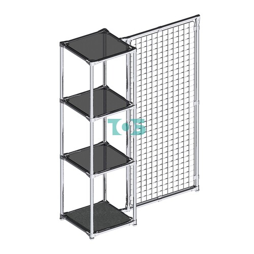 Хромированное вешало ЯЧЕЙКА №1-2 с тонированными полками стекло 8мм