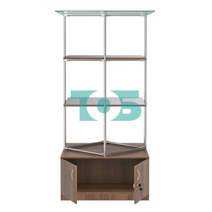 Торговые стенды Экспозиция с полками и тумбами №4 (с двумя зеркальными полками)