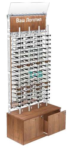 Торговая витрина для продажи очков №ВДПО-Т20-З, З/С - зеркало + обзорное зеркало (закрытый доступ)