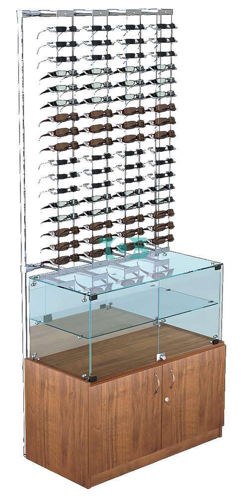 Стенд-прилавок для продажи очков Отражение №4-Д24, без задней стенки (открытый доступ)