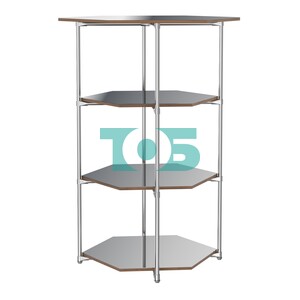 Торговый стенд ЗВЕЗДА с тремя шестигранными зеркальными полками №4