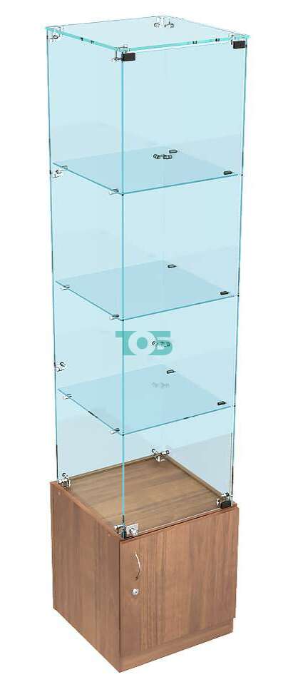 Высокая стеклянная витрина с квадратными полочками под выкладку сувениров серии SOUVENIR ВСВ-СУВ-ИС-06