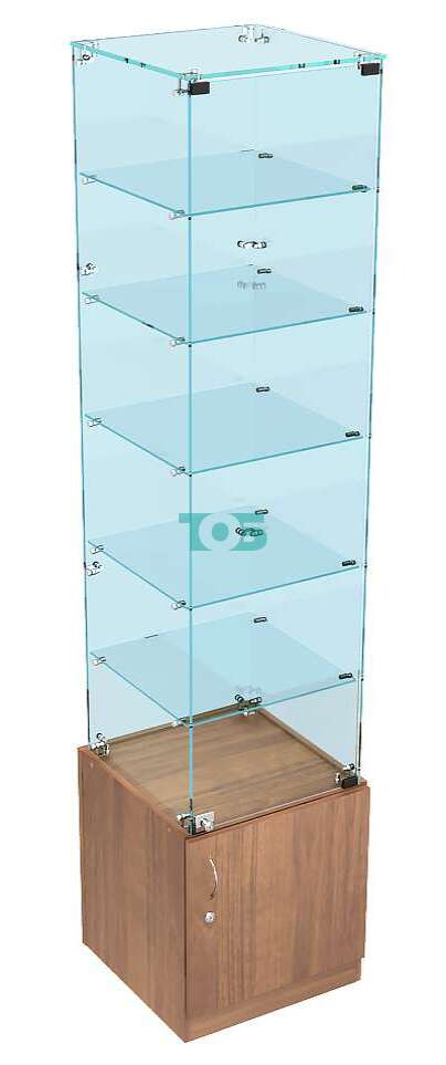 Высокая стеклянная витрина с прозрачным верхом без подсветки для продажи сувениров серии SOUVENIR ВСВ-СУВ-ИС-506