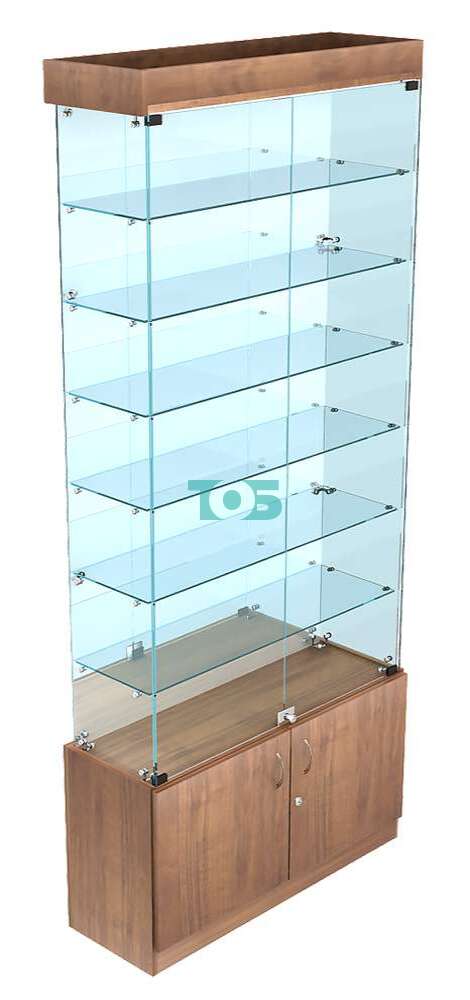 Витрина с зеркалом, шестью узкими полочками и подсветкой для магазина сувениров серии SOUVENIR ВСЗ-СУВ-ИС-32
