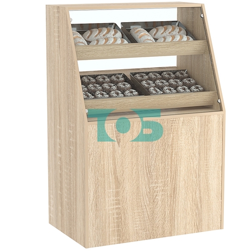 Торговый прилавок для выпечки с двумя наклонными полками серии BAKERY №1 