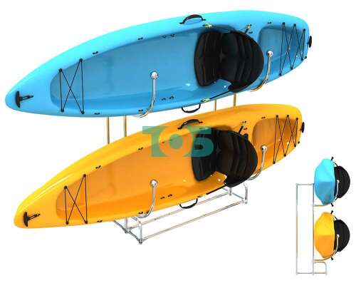 Низкий торговый хромированный стеллаж для демонстрации и продажи лодок, байдарок, каноэ и каяков №1
