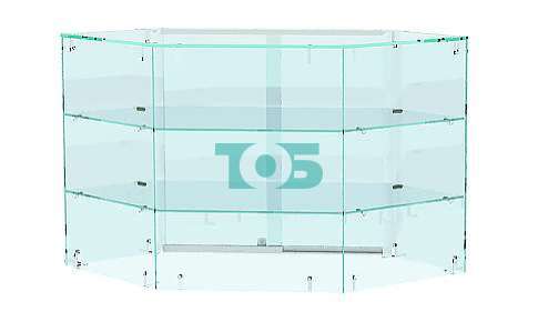 Настольная мини - витрина угловая внутренняя с дверками для выпечки и кондитерских изделий №15-2