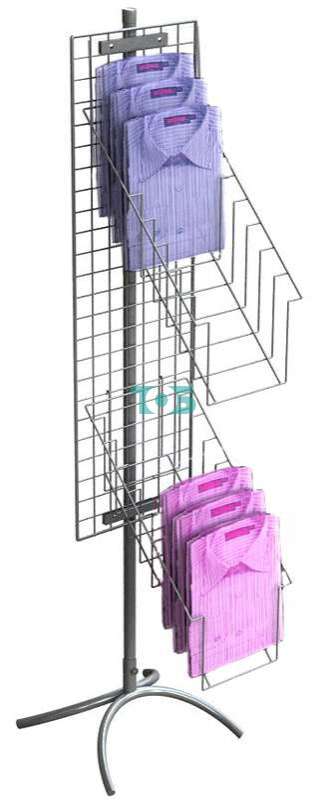 СТ02 Стойка с сеткой 1200х350мм с полками для рубашек П19