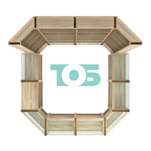 Торговый островок с выкатным прилавком и молдингами №4 (5,38 кв.м)