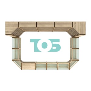 Торговый островок из стекла и ДСП с молдингами №6 (5,38 кв.м)
