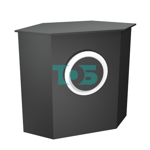 Торговый стол-прилавок шестигранный с декоративной накладкой серии КРУГ №22