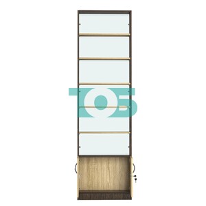 Стеллаж из ДСП с 5-ю полками 150x600 мм серии LEVEL-5 №2-1 (З/C - СТЕКЛО)