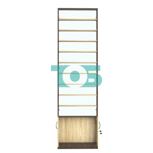 Стеллаж из ДСП с 9-ю полками 100x600 мм серии LEVEL-9 №1-1 (З/C - СТЕКЛО)