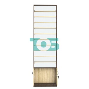 Стеллаж из ДСП с 10-ю полками 100x600 мм серии LEVEL-10 №1-1 (З/C - СТЕКЛО)