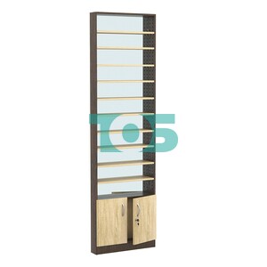 Стеллаж из ДСП с 10-ю полками 100x600 мм серии LEVEL-10 №1-2 (З/C - ЗЕРКАЛО)