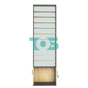 Стеллаж из ДСП с 10-ю полками 100x600 мм серии LEVEL-10 №1-2 (З/C - ЗЕРКАЛО)