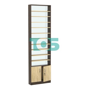 Стеллаж из ДСП с 10-ю полками 150x600 мм серии LEVEL-10 №2-1 (З/C - СТЕКЛО)