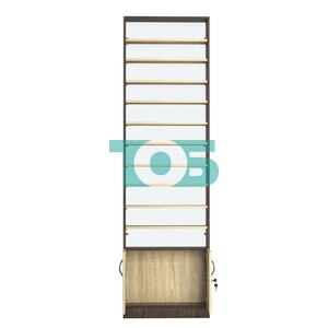 Стеллаж из ДСП с 10-ю полками 150x600 мм серии LEVEL-10 №2-1 (З/C - СТЕКЛО)