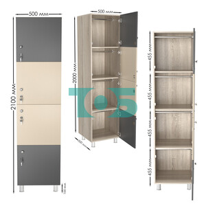 Шкаф для раздевалок СТАНДАРТ-КВАРТЕТ №2