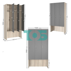 Шкаф для раздевалок СТАНДАРТ-СОЛО №3-3