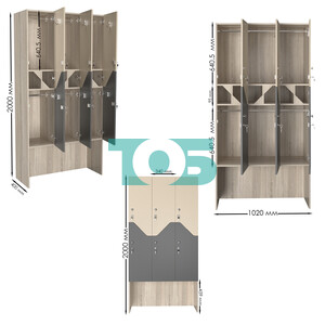 Шкаф для раздевалок СТАНДАРТ-Элегия №3-3