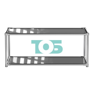 Хромированный стол-стеллаж СТИЛЬ №4г с тонированным верхом