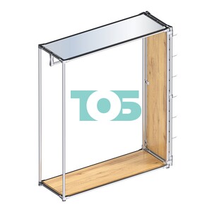 Хромированный стенд-вешало ETD-10 №1-4 (торец-ЭП) с полкой Зеркало 4мм